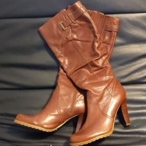 Brown boots with heels